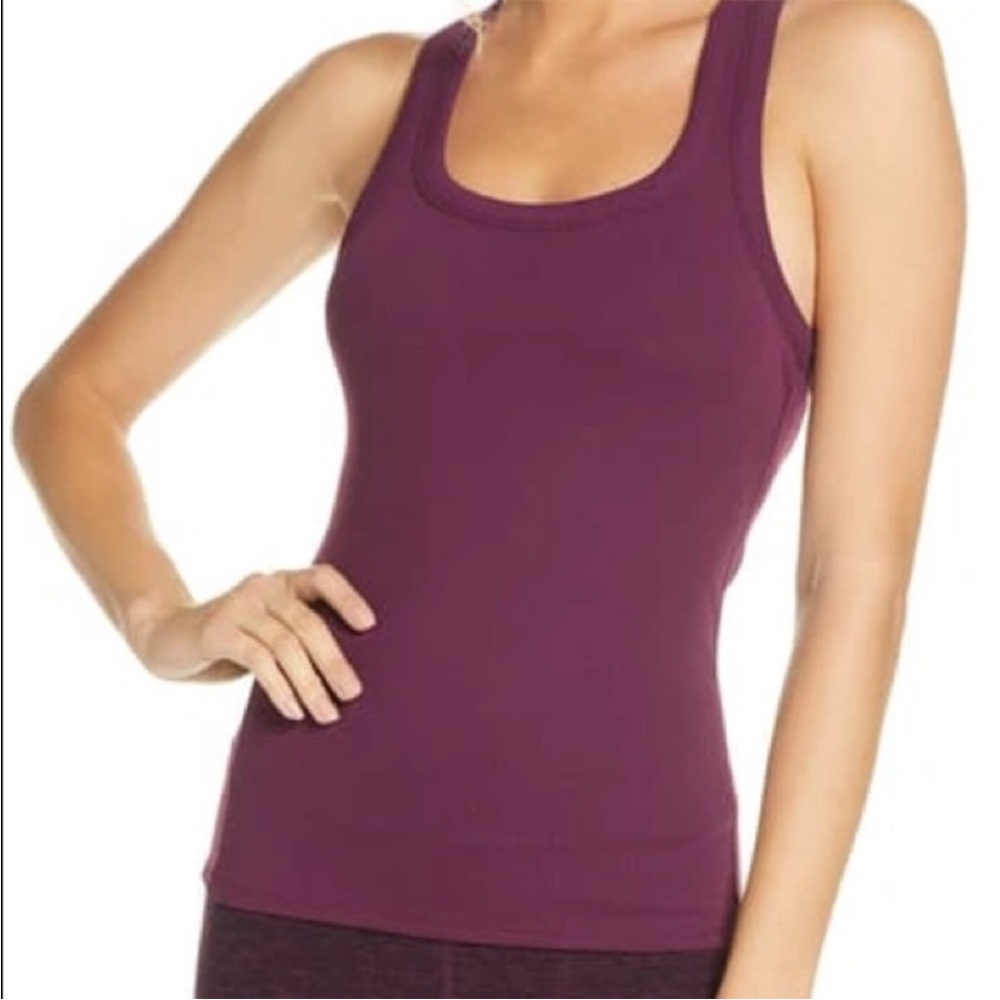 Alo Women’s Rib Support Tank Medium Black Plum